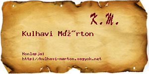 Kulhavi Márton névjegykártya