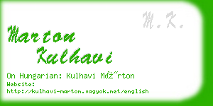 marton kulhavi business card